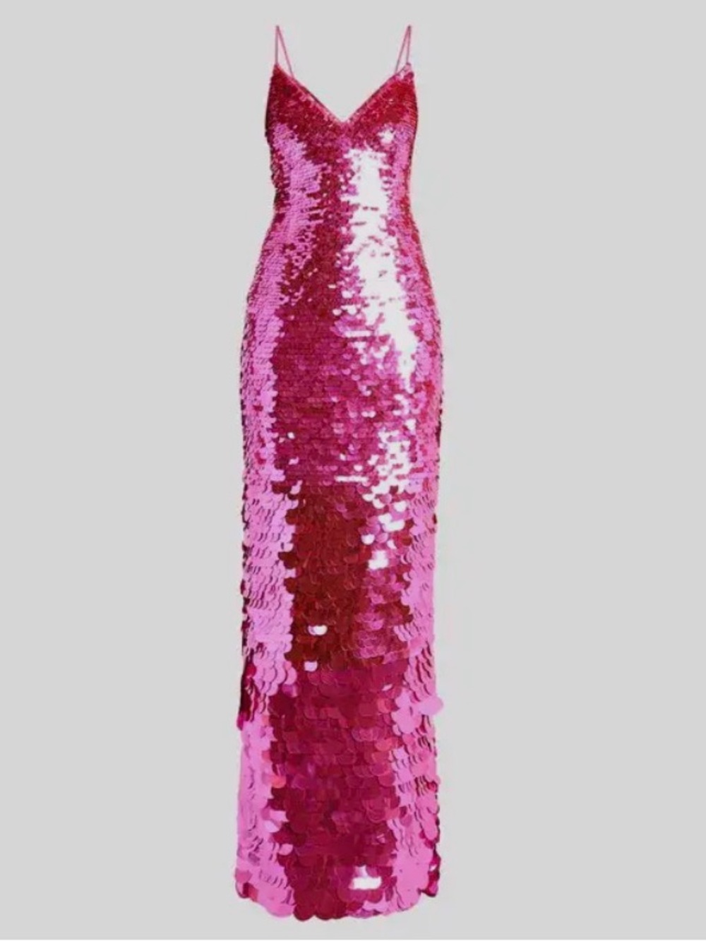 LoveShackFancy Kaylen Sequined Maxi Dress Fuschia